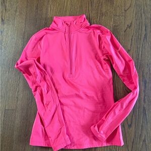 Nike coral fleece lined Dri-FIT Quarter Zip Hoodie